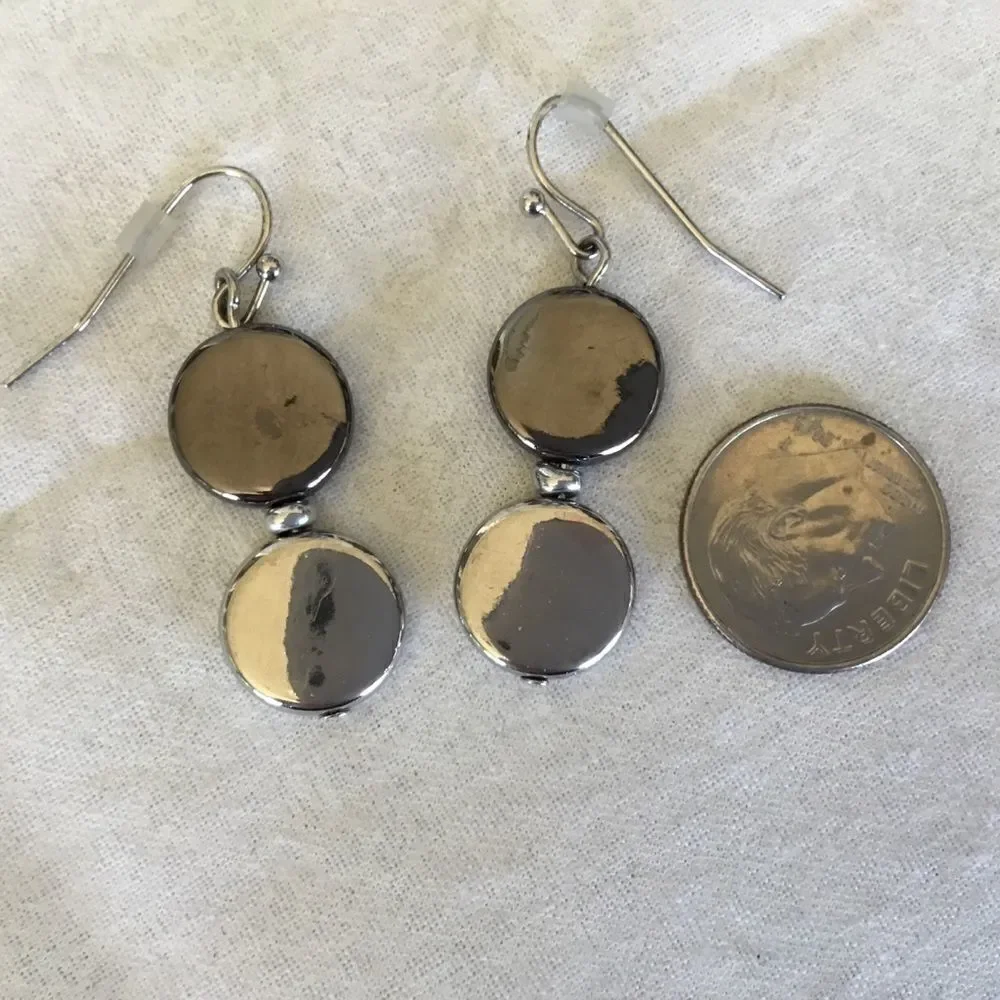 $8 ea or 3/$15. Silvertone Coin Earrings
